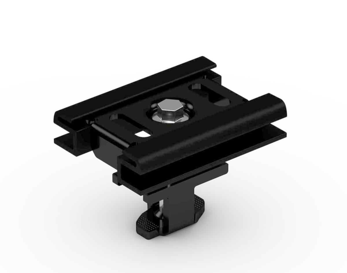 Klämma glas solsystem, Weland Stål - KLÄMMA GLAS/GLAS KOMPLETT SVART WELAND ( SKL0200 )