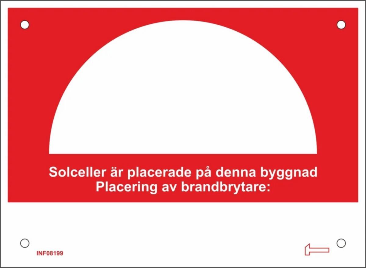 Skylt för PV anläggning - SKYLT A6 - SOLCELLER ÄR PLACE 