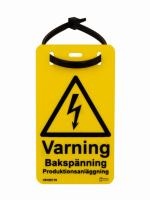 Plastskylt Varning Bakspänning