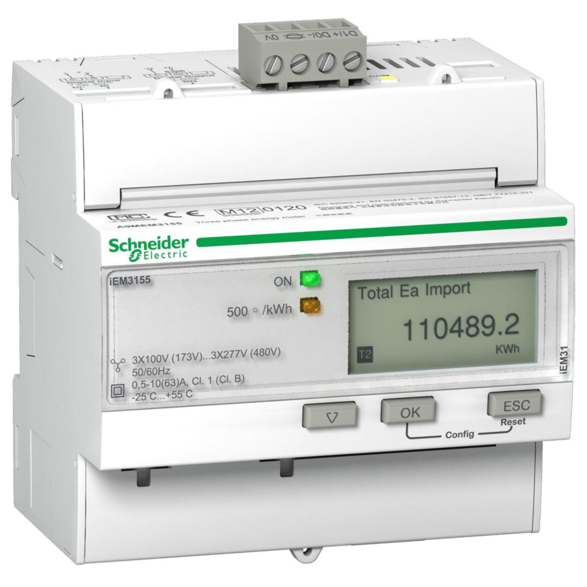 Elmätare A9MEM3155 - MÄTARE-KWH 63A KOM I/O iEM3155 A9MEM3155