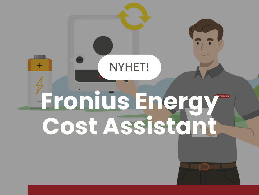 En illustrerad bild på en installatör från Fronius som visar upp deras nya AI-funktion; Energy Cost Assistant.